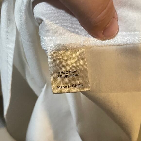 Tuckernuck Blanc Willow Blouse SZ XS Pearl Button Cotton 3/4 Sleeve White Tunic - Picture 8 of 12